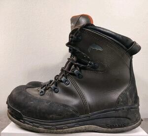 Simms Tributary Wading Boots Mens 11 Basalt Felt Sole Fly Fishing Waterproof EUC